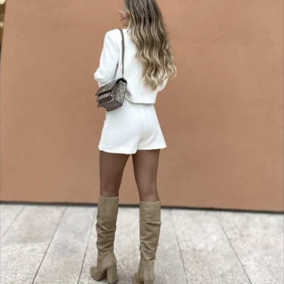 Gold Button Skort Zara White S - Picture 10 of 16